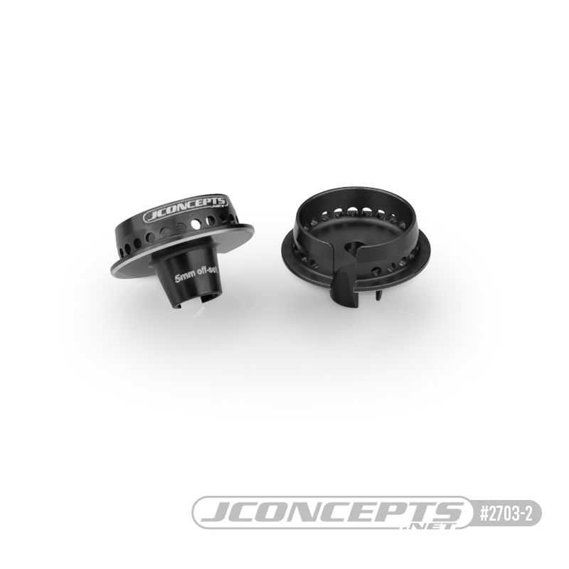 JConcepts Fin 13mm Spring Cup 5mm Off-Set Fits T/A Spring -Black - Click Image to Close