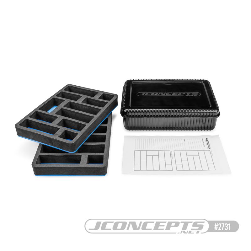 JConcepts Spring Box with Foam Liner (Double Decker w/Decal)-Blk - Click Image to Close