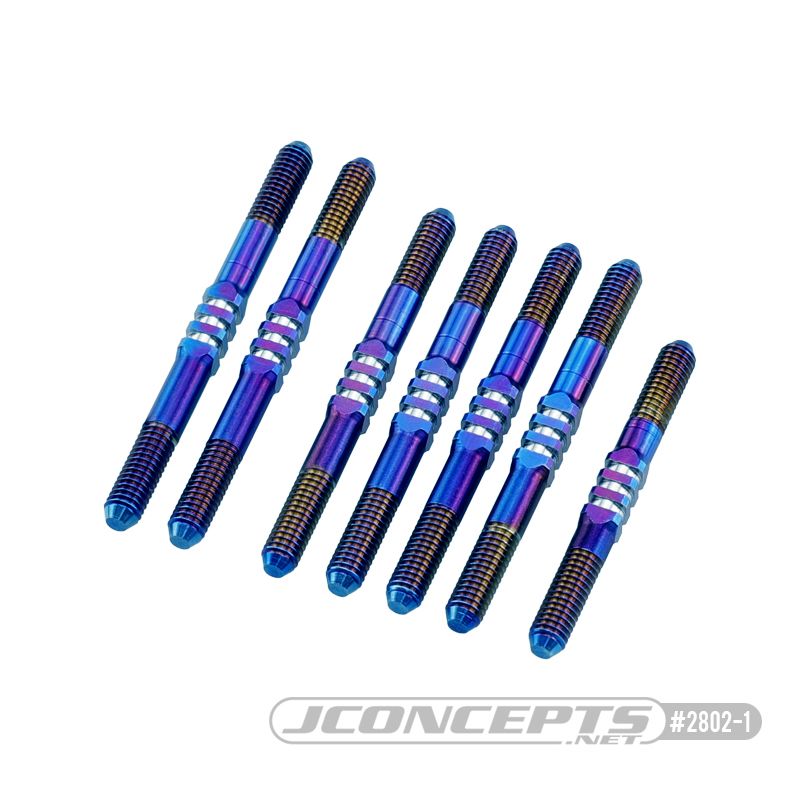 JConcepts B74.2, 3.5mm Fin Titanium Turnbuckle Set, Blue - 7pc