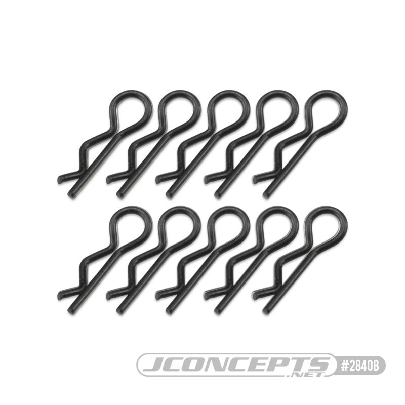 JConcepts compact / angled body clips, black, 10pc - Click Image to Close