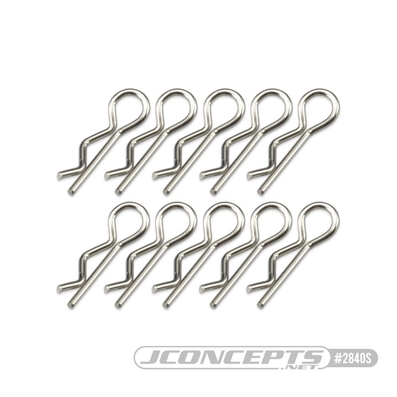 JConcepts compact / angled body clips, silver, 10pc
