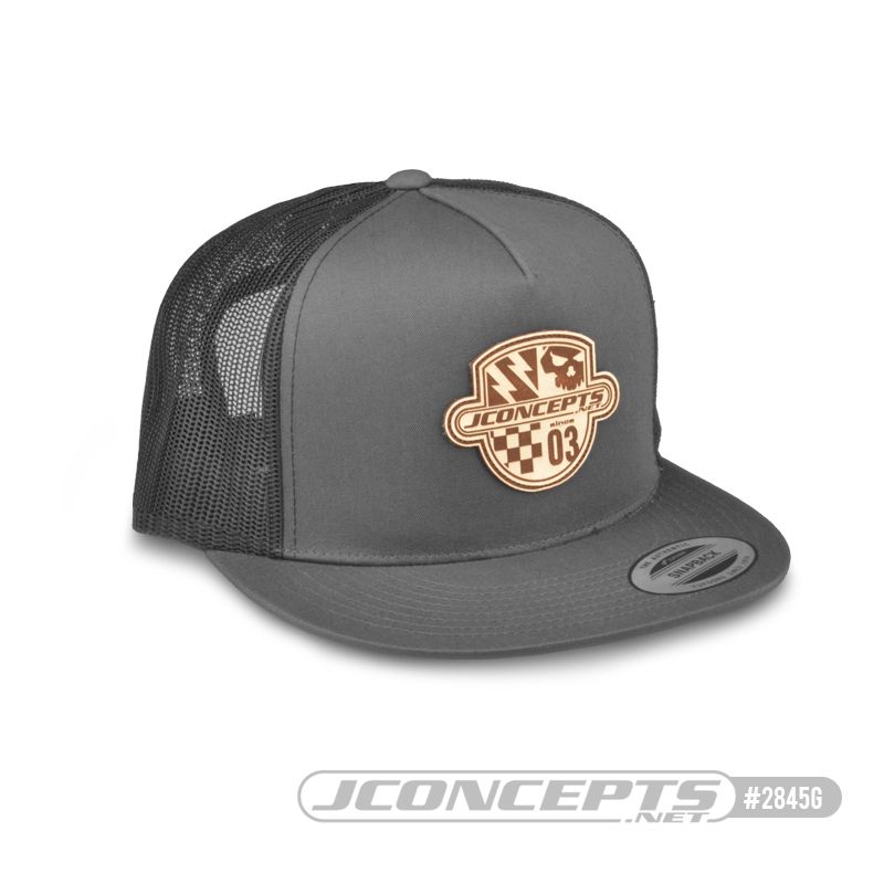 JConcepts Destination hat - flat bill, mesh, snap-back design - Gray