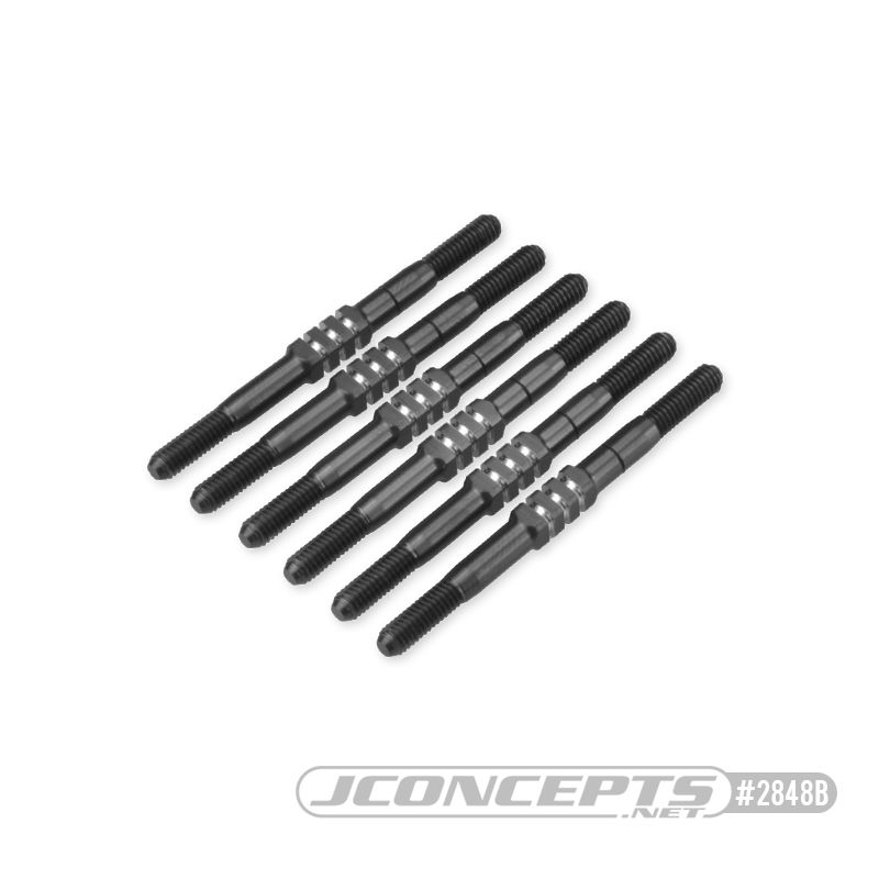 JConcepts TLR, 22 5.0 3.5mm Fin turnbuckle kit, 6pc - black - Click Image to Close