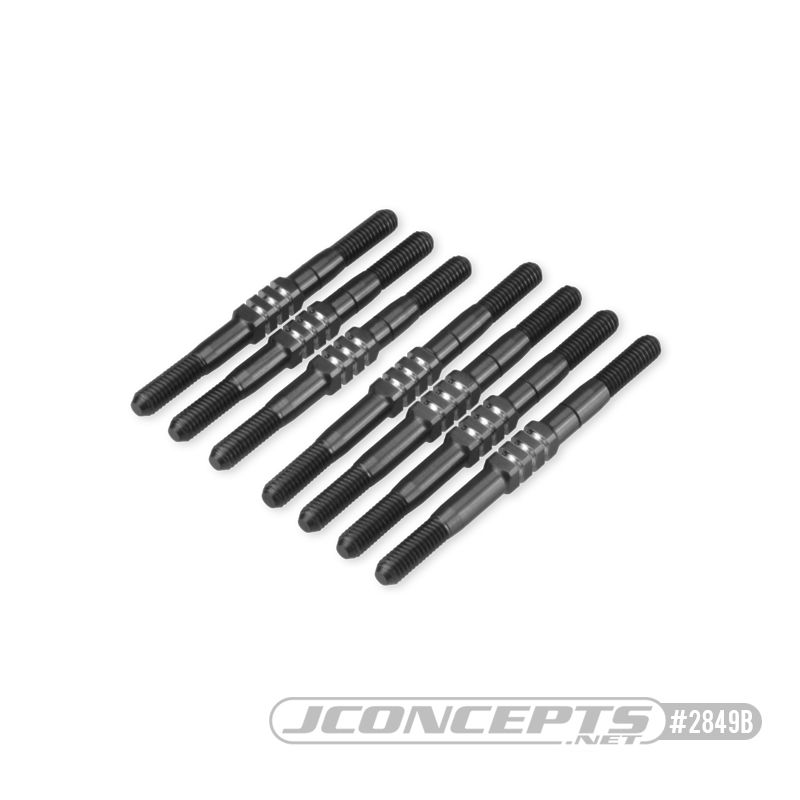 JConcepts TLR, 22X-4 3.5mm Fin turnbuckle kit, 7pc - black - Click Image to Close