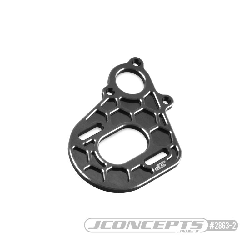 JConcepts Axial, AX10 - SMT10 transmission motor plate, black - Click Image to Close