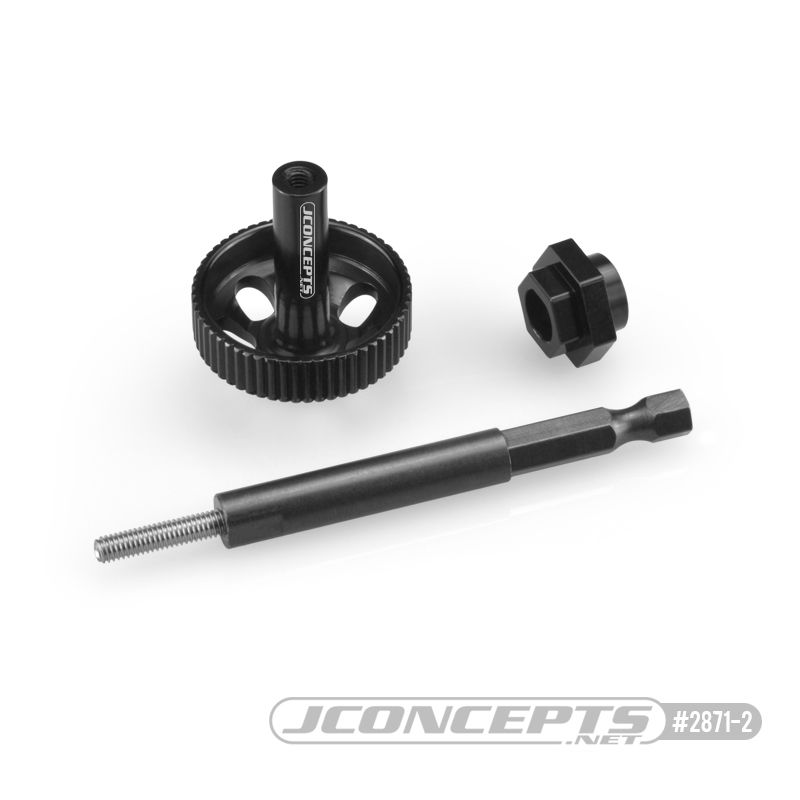 JConcepts tire break-in drill adaptor kit, black - Click Image to Close