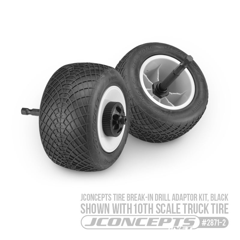 JConcepts tire break-in drill adaptor kit, black - Click Image to Close