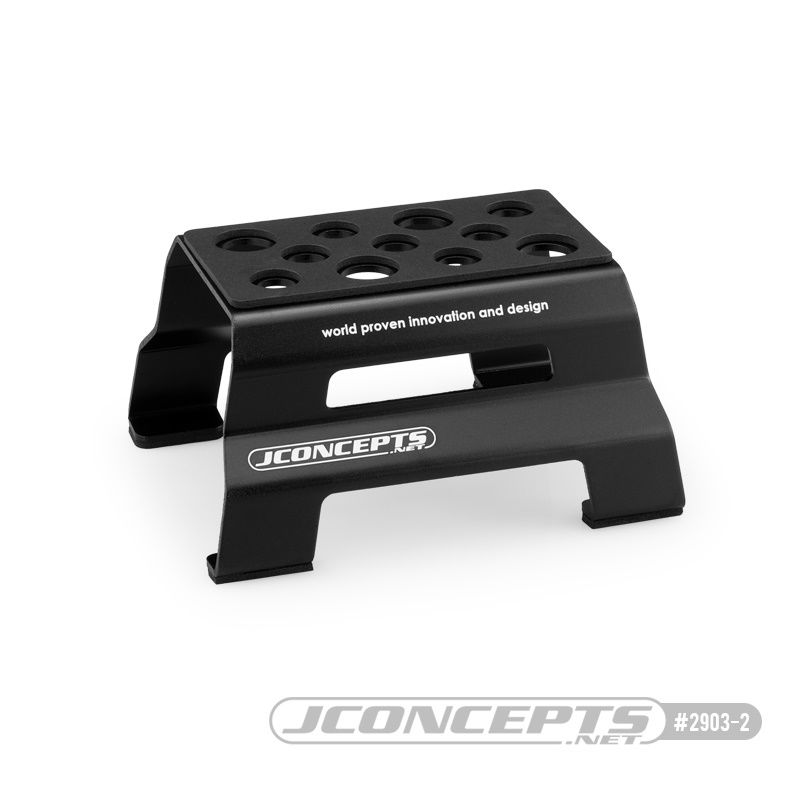 JConcepts metal car stand - black (Fits 1/10th and 1/8th vehicles)