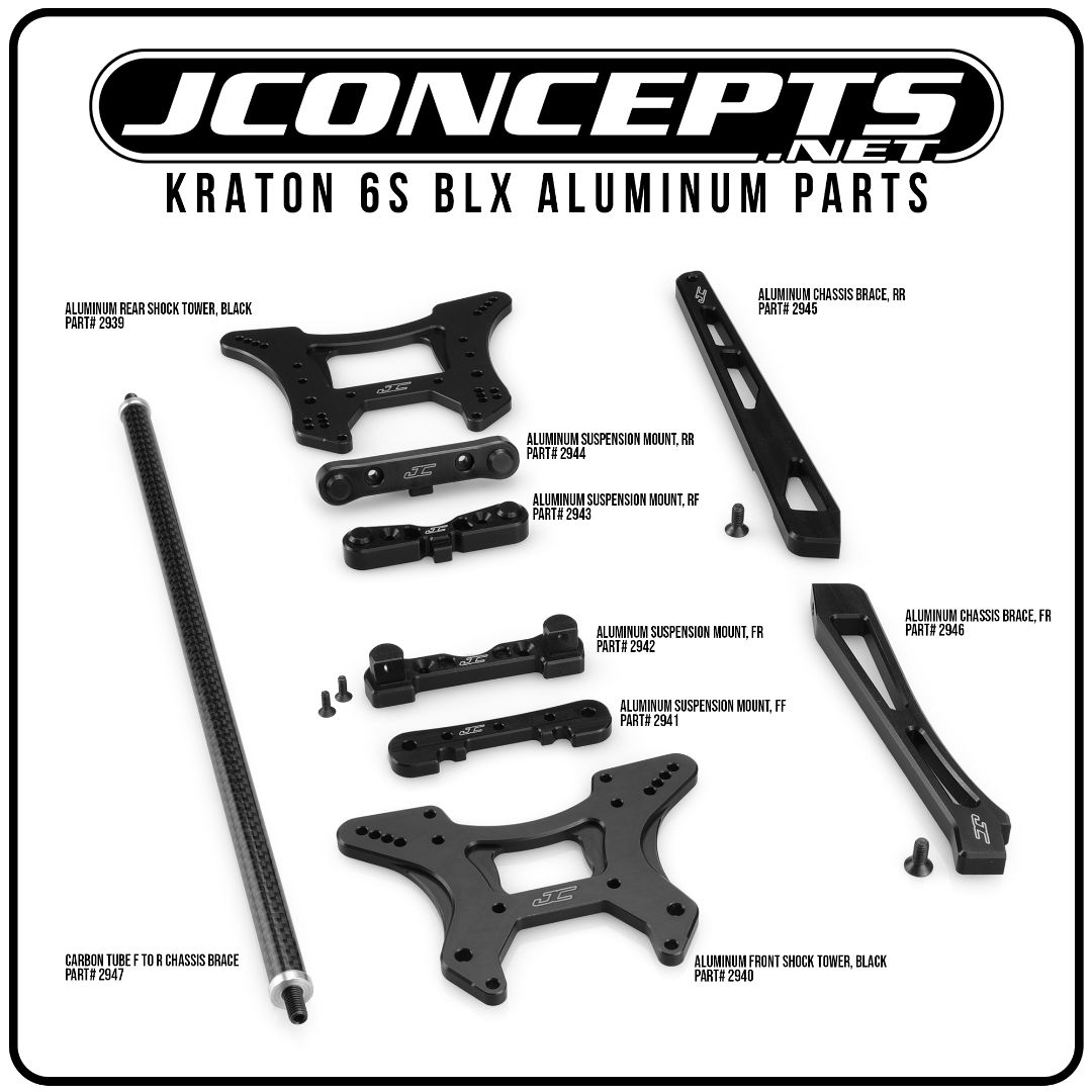 JConcepts Kraton 6S BLX - Aluminum Rear Shock Tower, Black - Click Image to Close