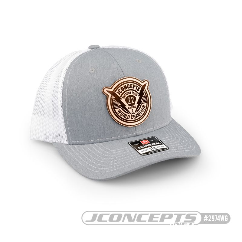 JConcepts - "Forward Pursuit" 2022 Hat (round bill) - Wht/Gray - Click Image to Close