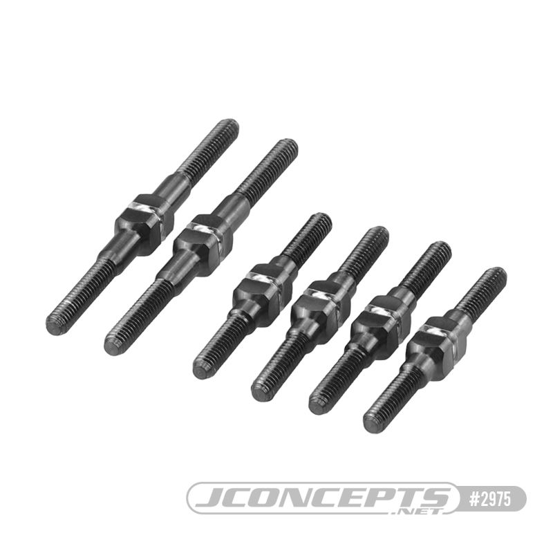 JConcepts Mini-T 2.0 Fin Titanium Turnbuckle Set, Black (6)