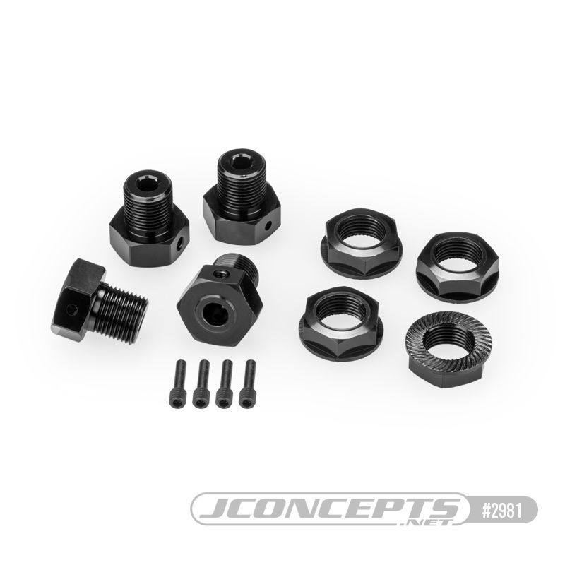 JConcepts 17mm Hex Axle Kit For Losi LMT - Black (4) - Click Image to Close