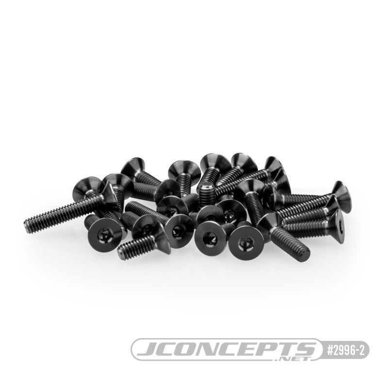 JConcepts - B6.4 Titanium Screw Set, Lower (Black) - 26pc