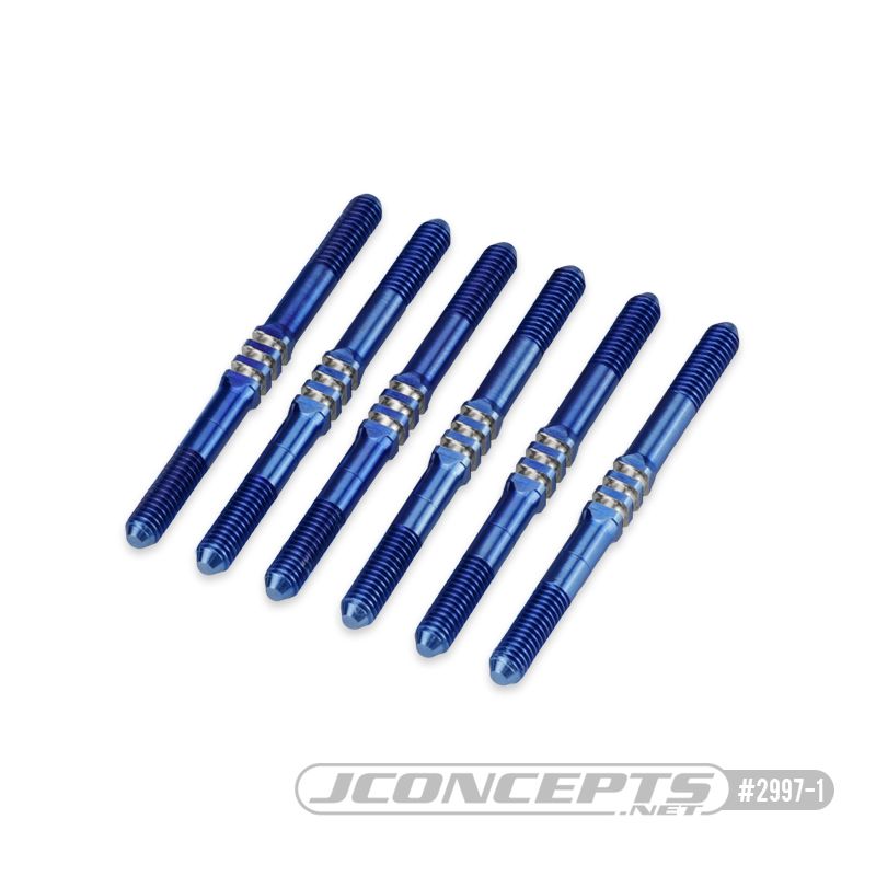 JConcepts - 3.5 x 46mm Fin Titanium Turnbuckle Set, Blue - 6pc - Click Image to Close