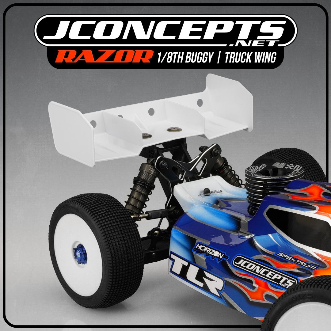 JConcepts - Razor 1/8 Buggy & Truck Wing, White - Click Image to Close