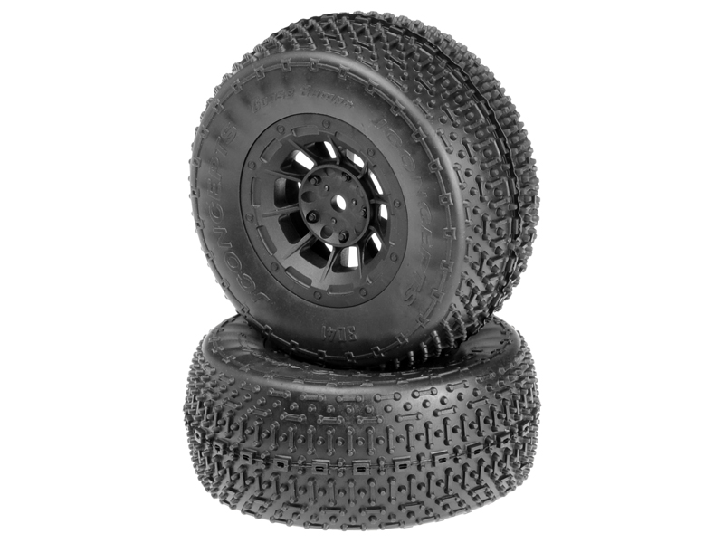 JConcepts Goose Bumps - green compound - black Hazard 12mm wheel - (SC10 RS, 4x4 pre-mounted)