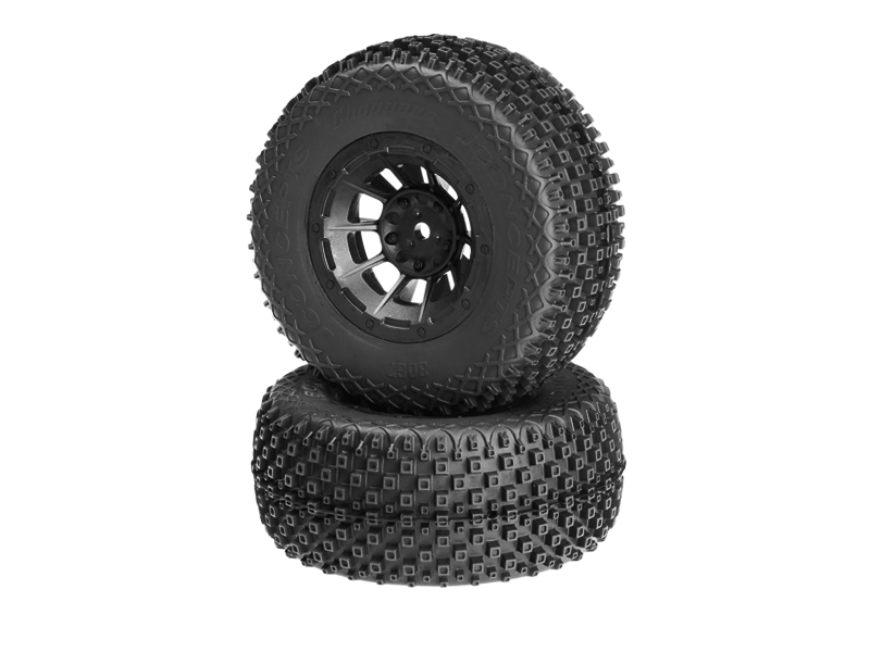 JConcepts Choppers - blue compound - black Hazard 12mm wheel - (Slash R, Slash 4x4 F-R pre-mounted)