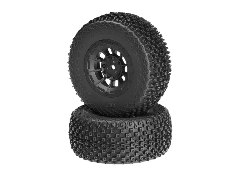 JConcepts Choppers - blue compound - black Hazard 12mm wheel - (SC10 RS, 4x4 pre-mounted)