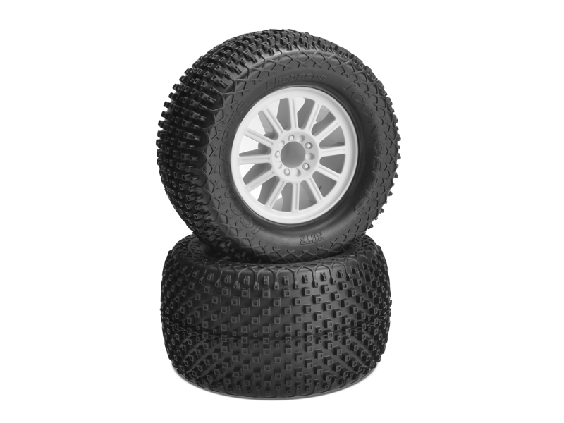 JConcepts Choppers - blue compound - black wheel - (pre-mounted) - Stampede 4x4 F&R and E-Stampede and E-Rustler 2wd front