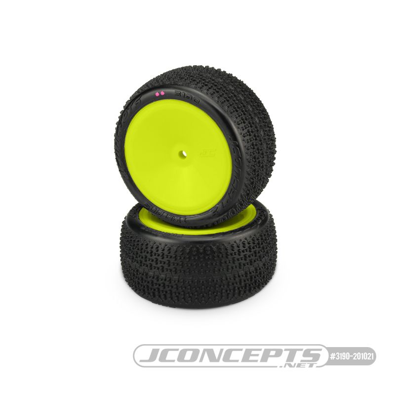 JConcepts Twin Pins, pink compound - pre-mounted on 3348Y wheels
