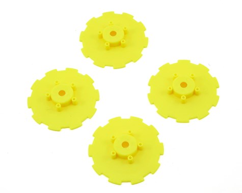 JConcepts Hazard - SC10.2 / SC10 4x4 - wheel dish - 4pc. - (yellow) - fits 3344 wheel