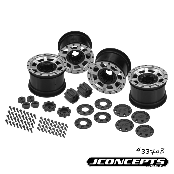 JConcepts Vengeance 2.2" Axial Yeti 12mm glue-on whl w/ caps (4) - Click Image to Close