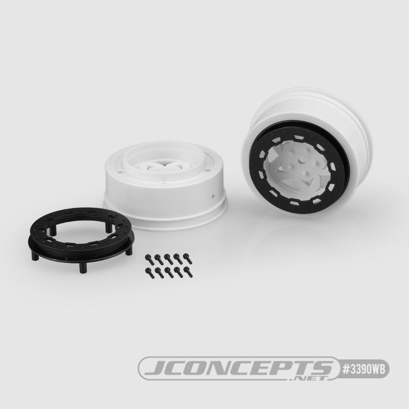 JConcepts Tremor, Slash narrow frt whl (wht whl / blk bdlk) (2)