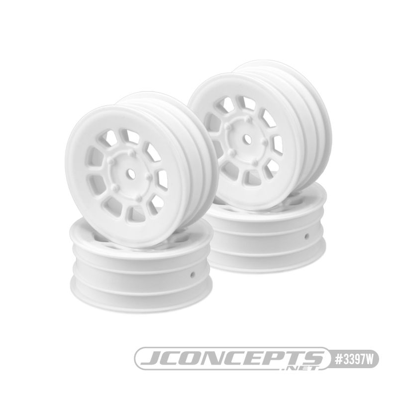 JConcepts 9 shot 2.2" front 2wd buggy wheel (4 pieces) - white