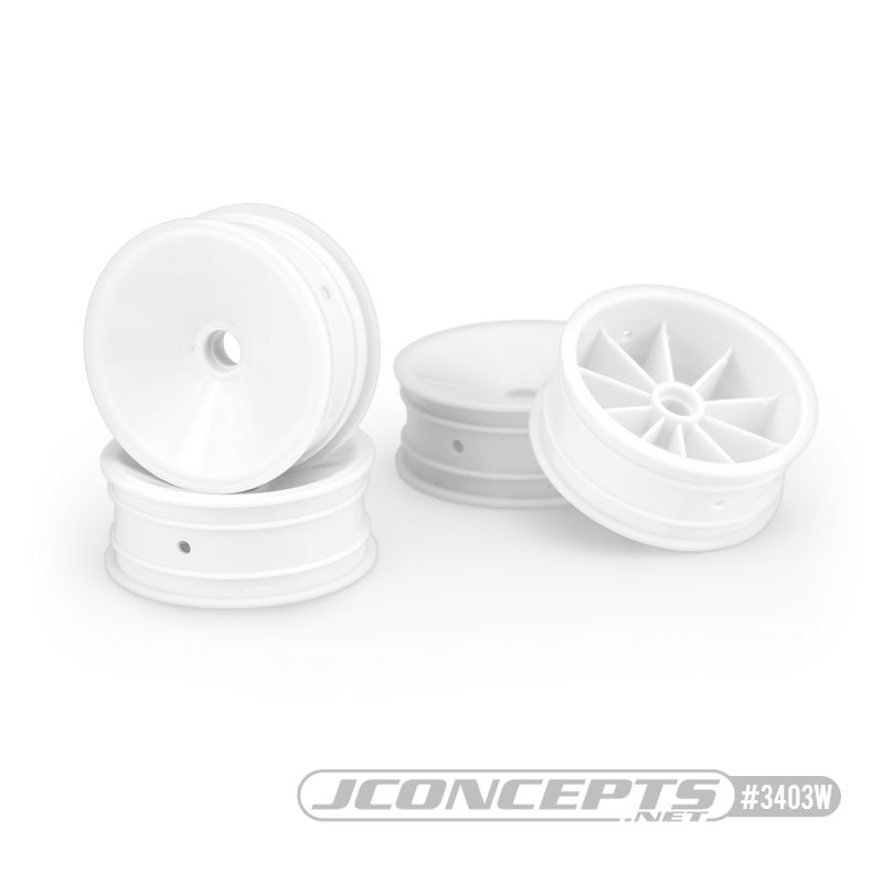 JConcepts Mono - RC10, RC10B2, RC10B3 2.2" frt whl (wht) (4) - Click Image to Close