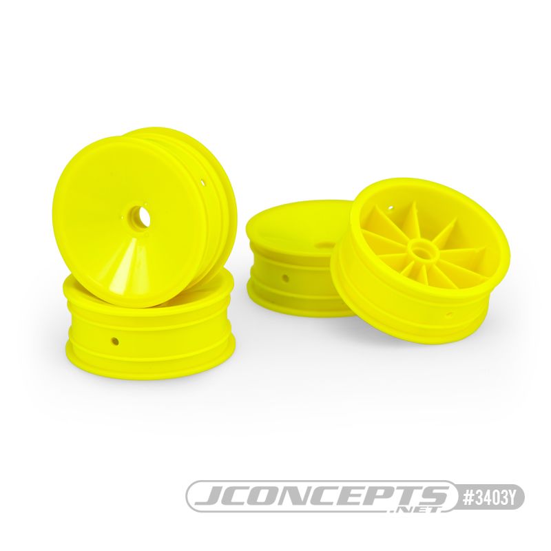 JConcepts Mono - RC10, RC10B2, RC10B3 2.2" frt whl yellow (4)