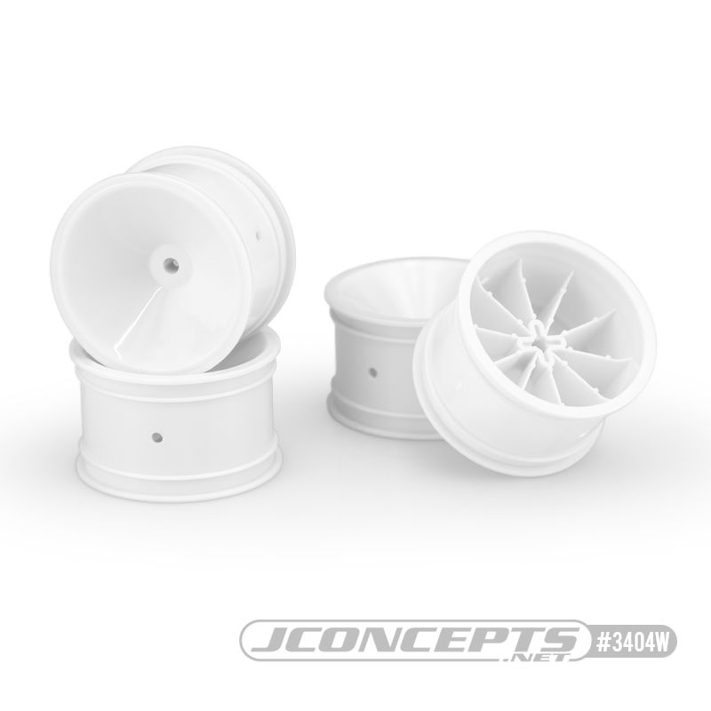 JConcepts Mono - RC10, RC10B2, RC10B3 2.2" rear wheel white (4) - Click Image to Close