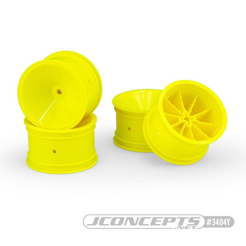 JConcepts Mono - RC10, RC10B2, RC10B3 2.2" r whl yellow (4) - Click Image to Close