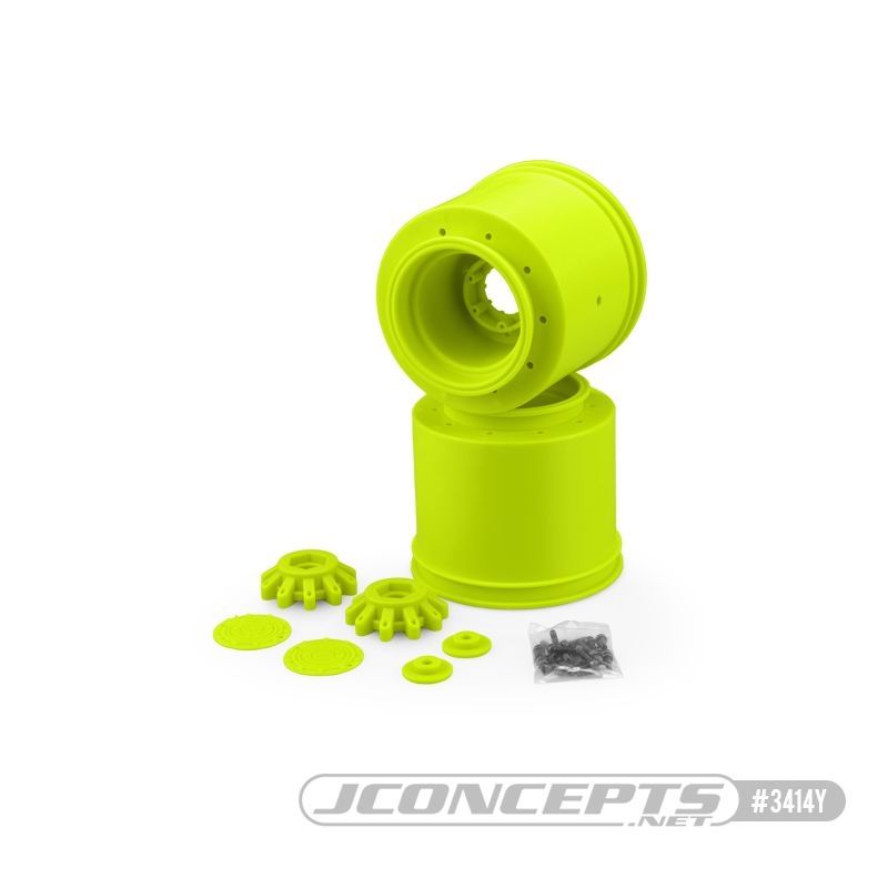 JConcepts Aggressor 2.6 x 3.8" 17mm Hex Monster Truck Wheel Yell