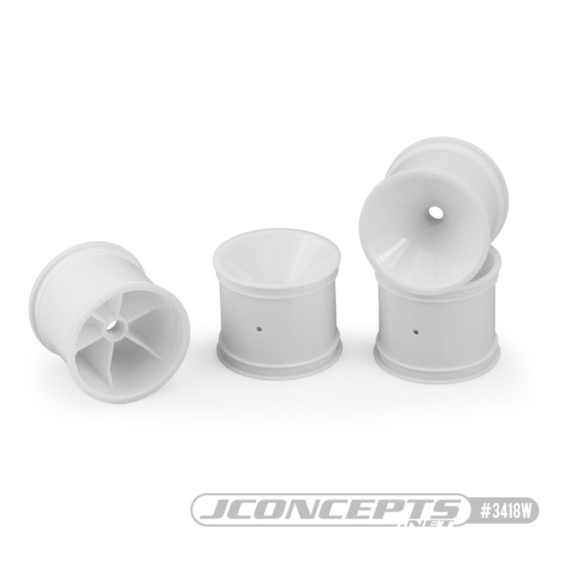 JConcepts Mono RC10T, T2, T3, GT Front Wheel - White (4) - Click Image to Close