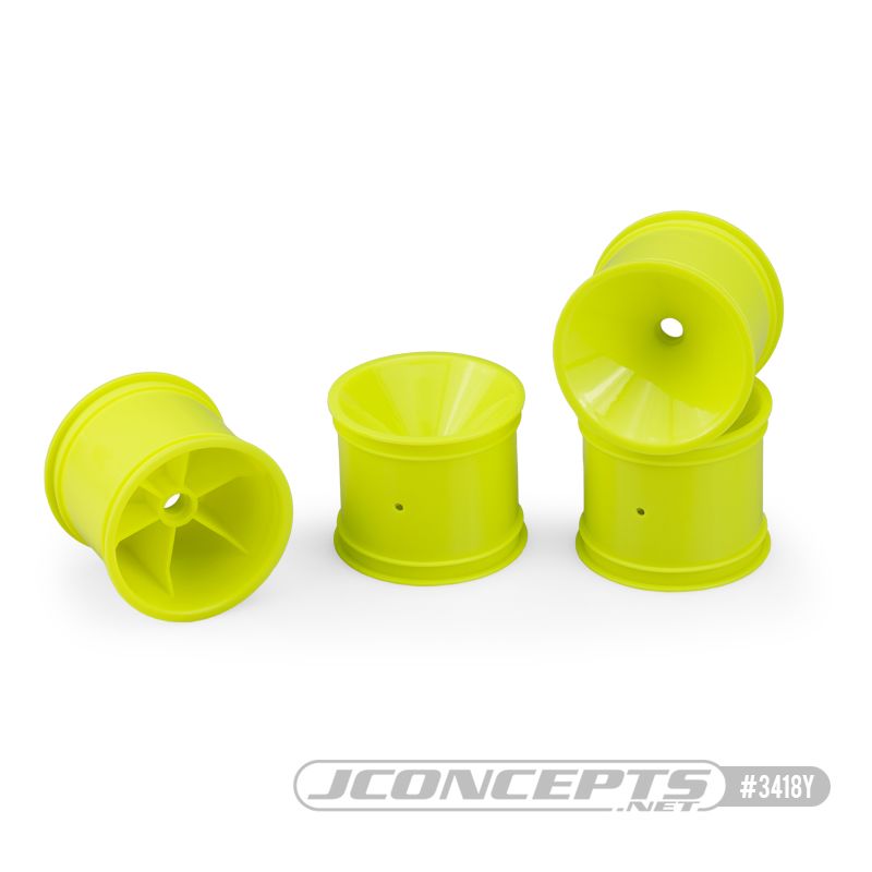 JConcepts Mono RC10T, T2, T3, GT Front Wheel - Yellow (4) - Click Image to Close