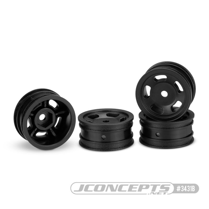 JConcepts Hazard - Axial SCX24, 1" Wheel Black 4pc - Click Image to Close