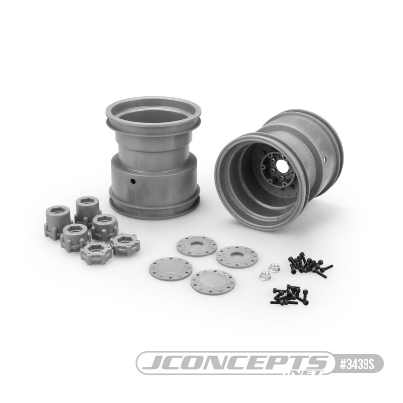 JConcepts - Tribute 73's - 3.2x3.6" Monster Truck Whl, gray (2) - Click Image to Close