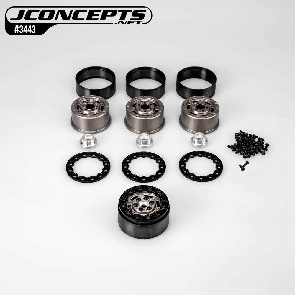 JConcepts Ballistic 2.0" wheel, gray w/ black beadlock (4)