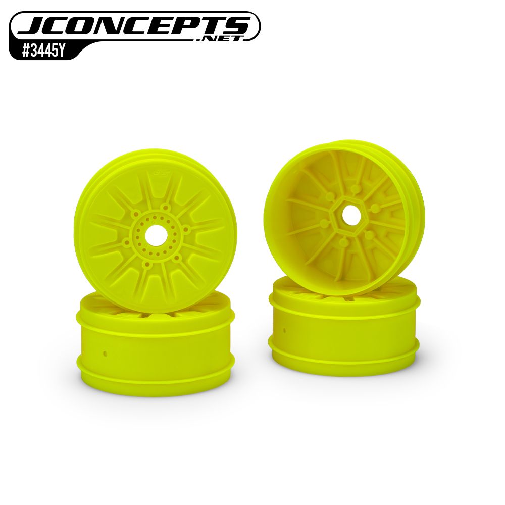 JConcepts Pioneer 1/8th buggy wheel, 83mm - yellow, 4pc