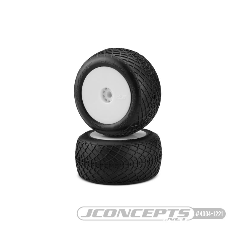 Ellipse - green compound - pre-mounted, white wheels (Fits - Losi Mini-T 2.0 | Mini-B rear)