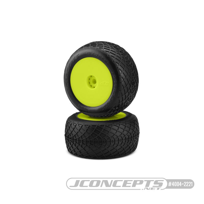 Ellipse - green compound - pre-mounted, yellow wheels (Fits - Losi Mini-T 2.0 | Mini-B rear)