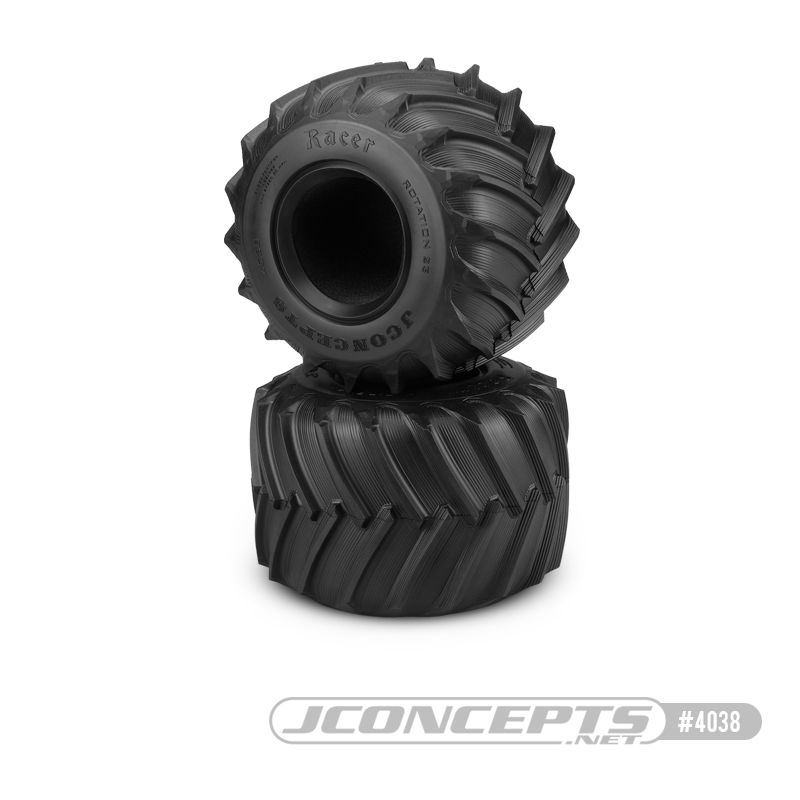 JConcepts Firestorm Racer - Monster Truck Tire, Gold Compound (Fits - JConcepts #3377 Wheels)