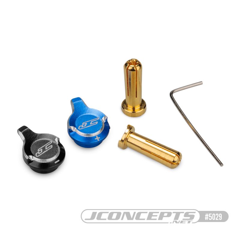 JConcepts battery plug pull set, w/plugs, blue + and black –