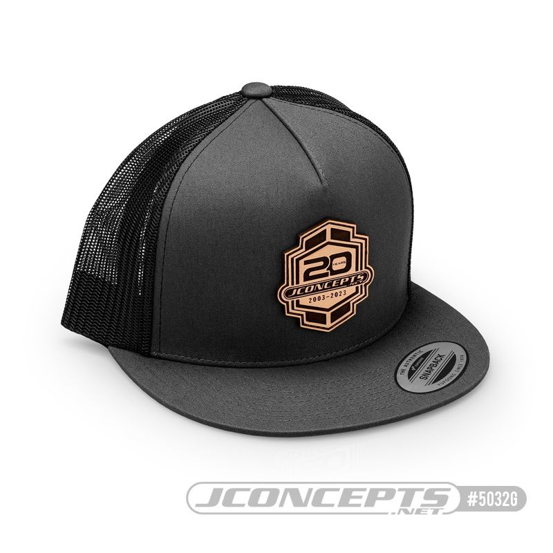 JConcepts 20th Anniversary 2023 Hat - Flat Bill, Mesh - Gray