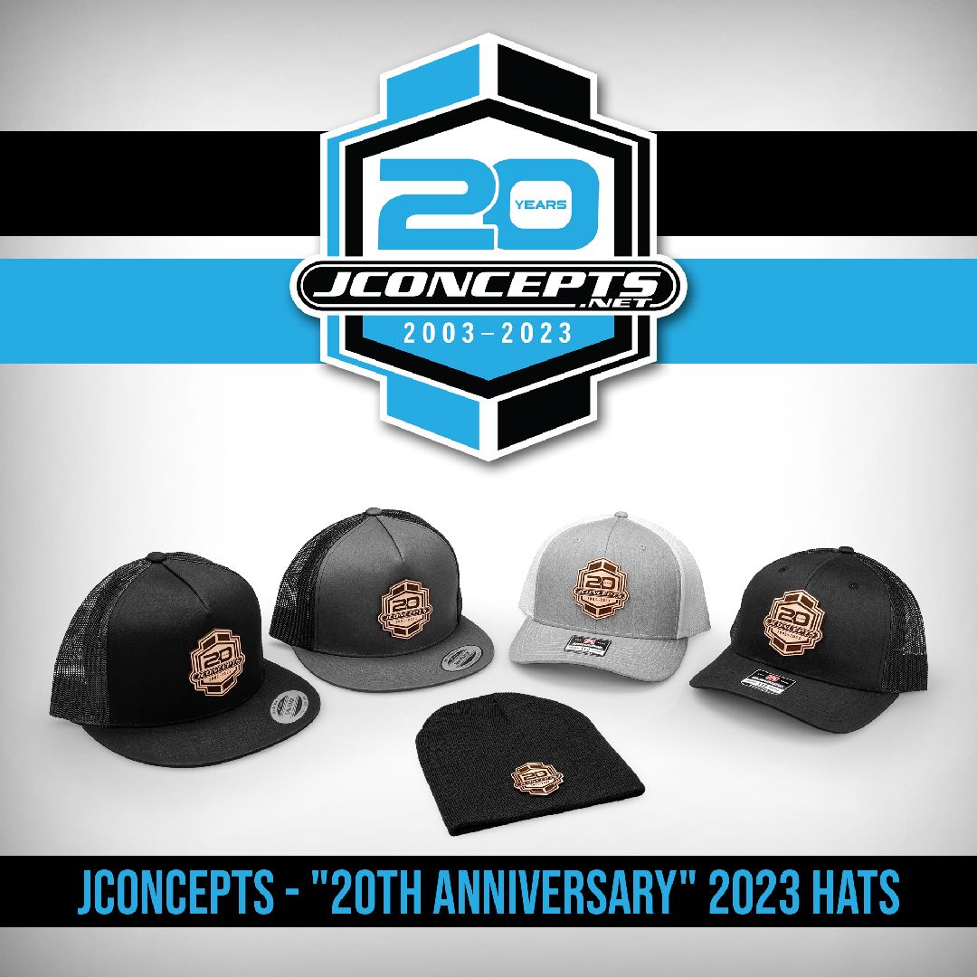 JConcepts 20th Anniversary 2023 Hat - Flat Bill, Mesh - Gray - Click Image to Close