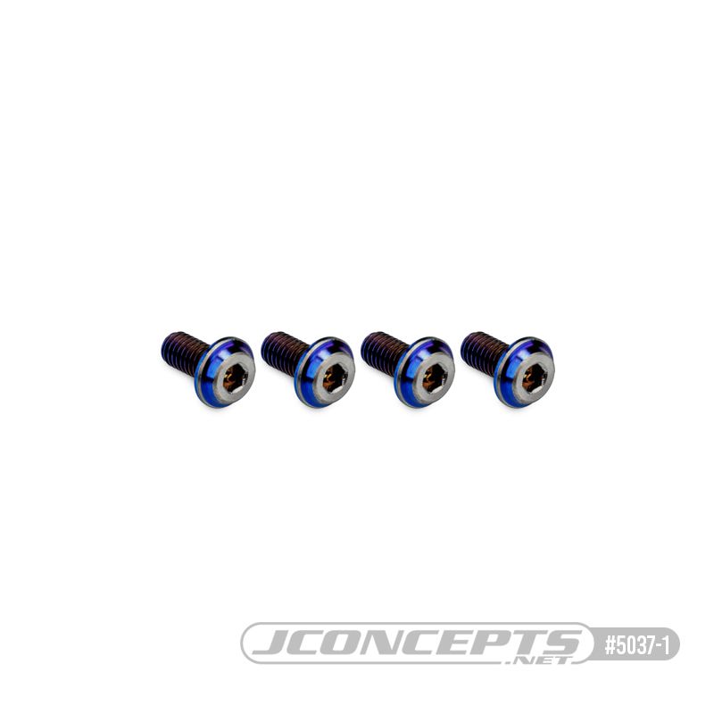 JConcepts 3x6mm Top Hat Titanium Screw - Burnt Blue (4)