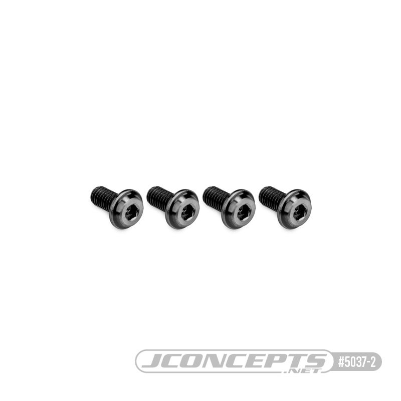 JConcepts 3x6mm Top Hat Titanium Screw - Stealth Black (4)