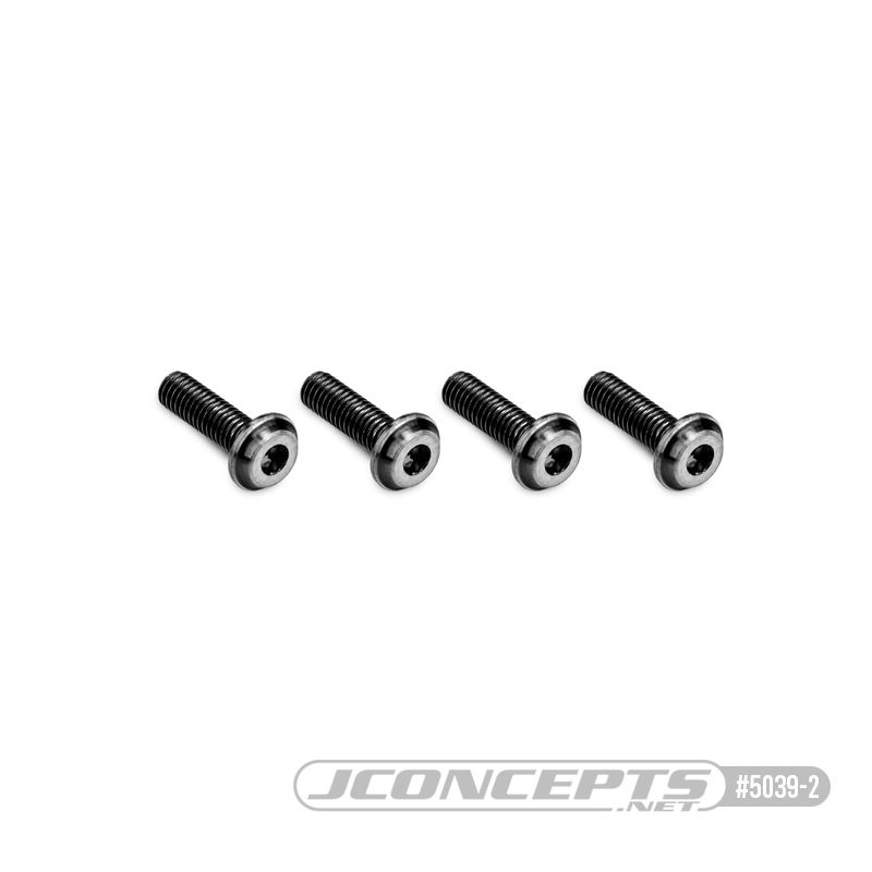 JConcepts 3x10mm Top Hat Titanium Screw - Stealth Black (4)