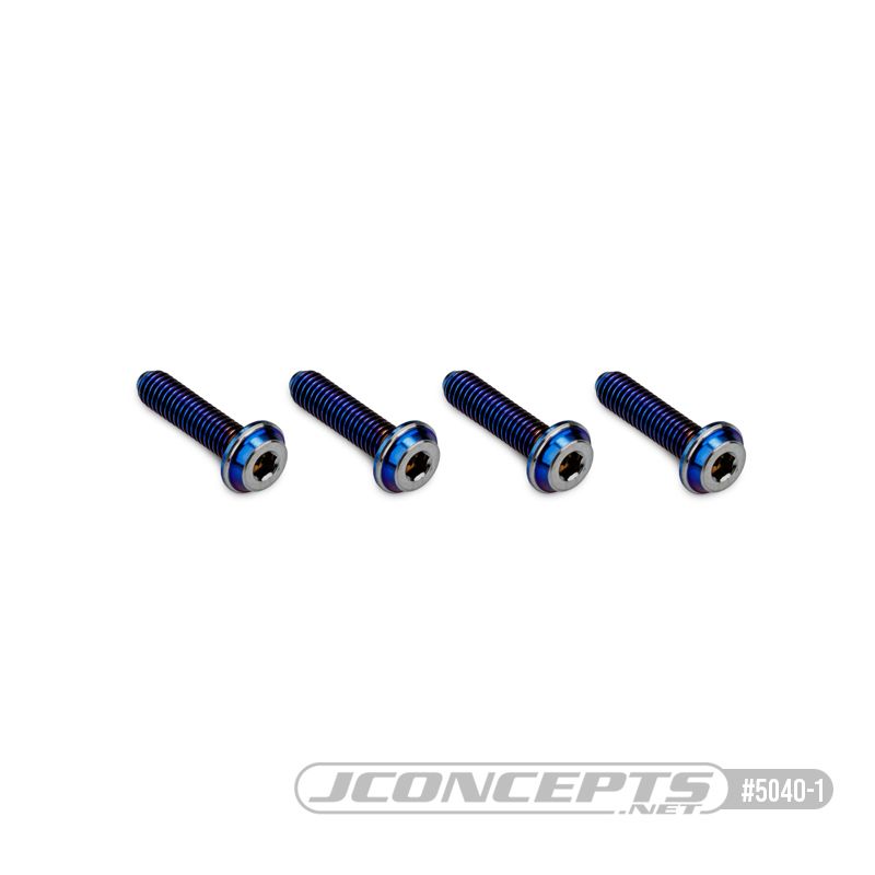 JConcepts 3x12mm Top Hat Titanium Screw - Burnt Blue (4)