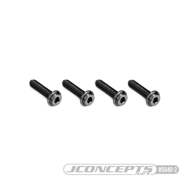 JConcepts 3x12mm Top Hat Titanium Screw (Screw Applications With 3mm) - Stealth Black (4)